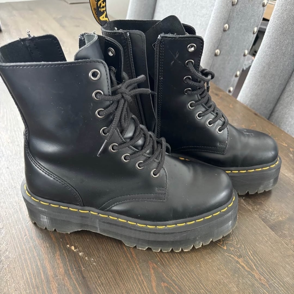 Dr. Martens Black Platform Combat Boots